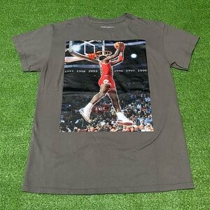 Air Jordan Chicago Bulls 1991 - 1998 Slam Dunk Graphic T-Shirt Gray Size Small